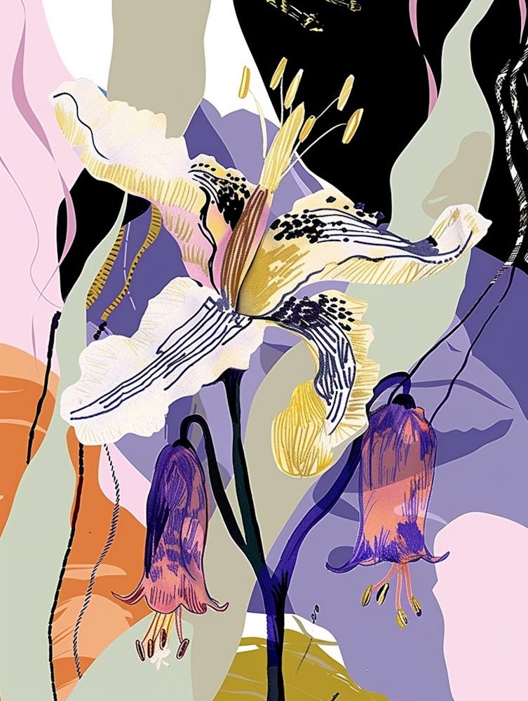 Colourful Flower Illustration Canterbury Bells 4
