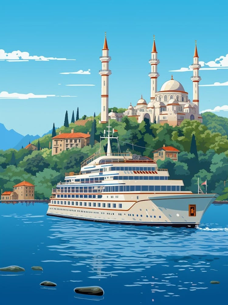 Bosphorus Cruise Prince Islands Pixel Art 7