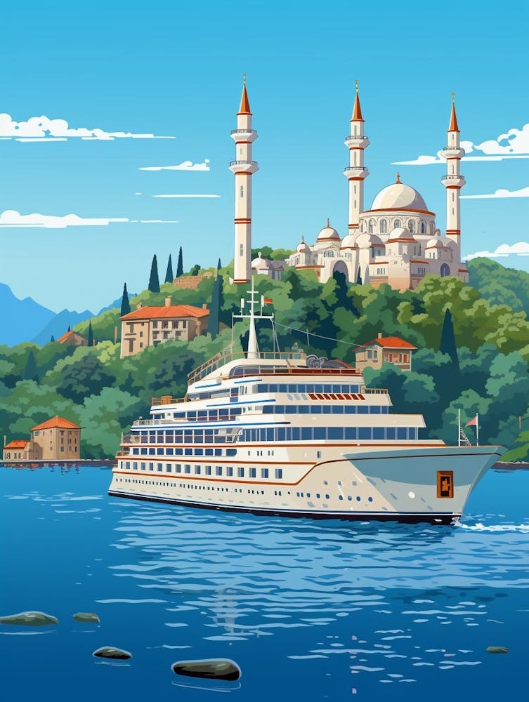 Bosphorus Cruise Prince Islands Pixel Art 7