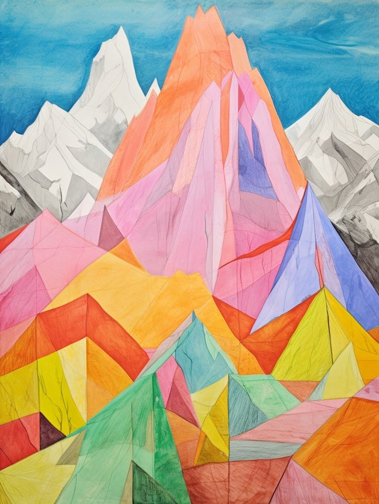 Puncak Jaya Indonesia 1 Colourful Mountain Illustration