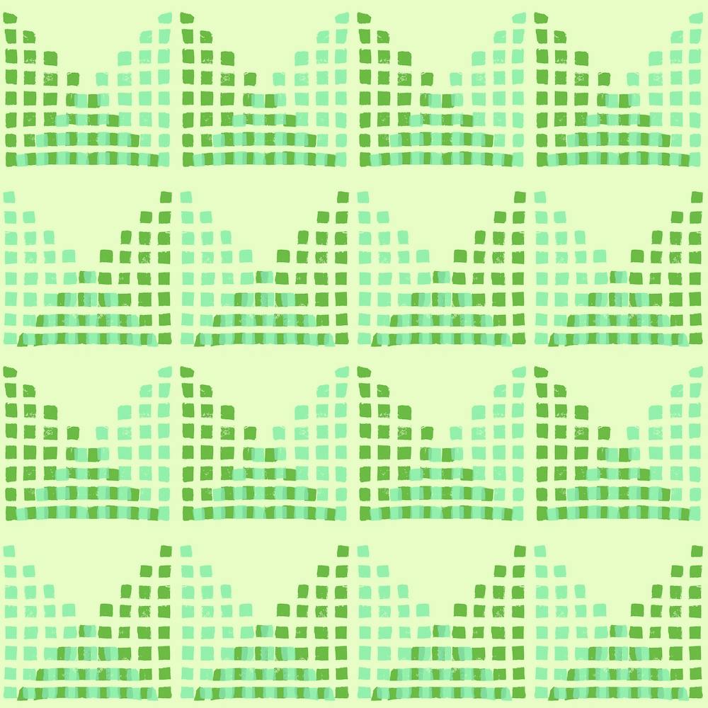 Edith Block Print In Green