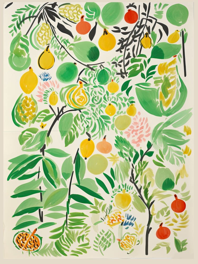 Honeydew Fruit Drawing 3