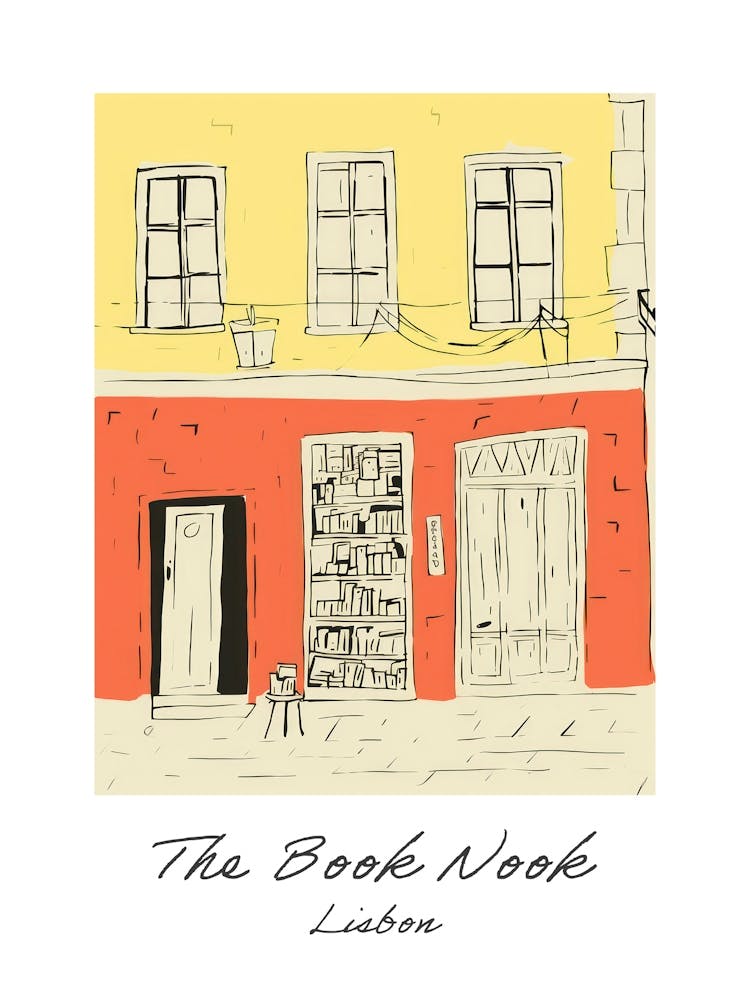 Lisbon The Book Nook Pastel Colours 3 Poster