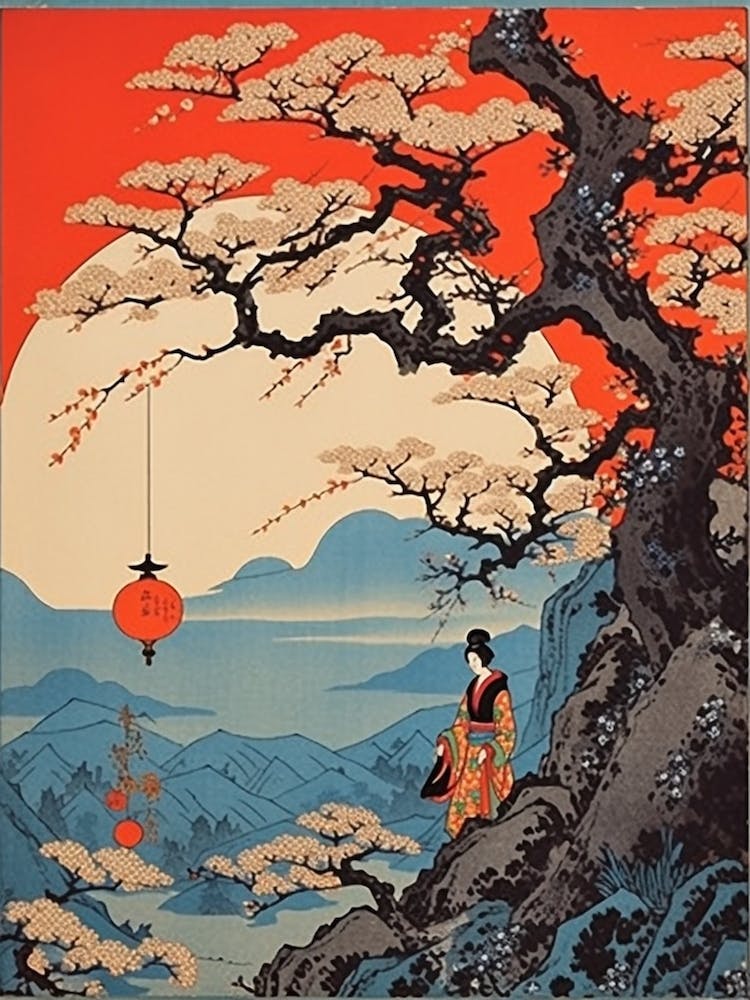 Mount Zao, Japan Vintage Travel Art 1
