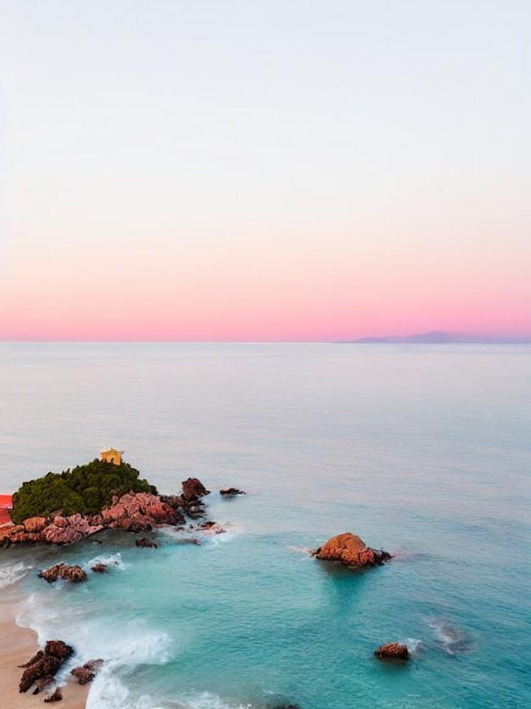 Sveti Stefan Beach, Montenegro Pink Photography 1