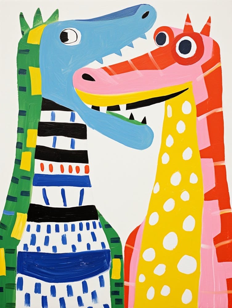 Colourful Kids Animal Art Crocodile