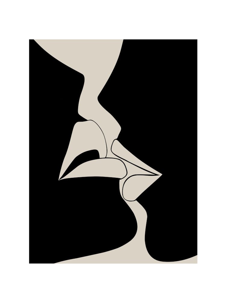 Abstract Couple Kiss