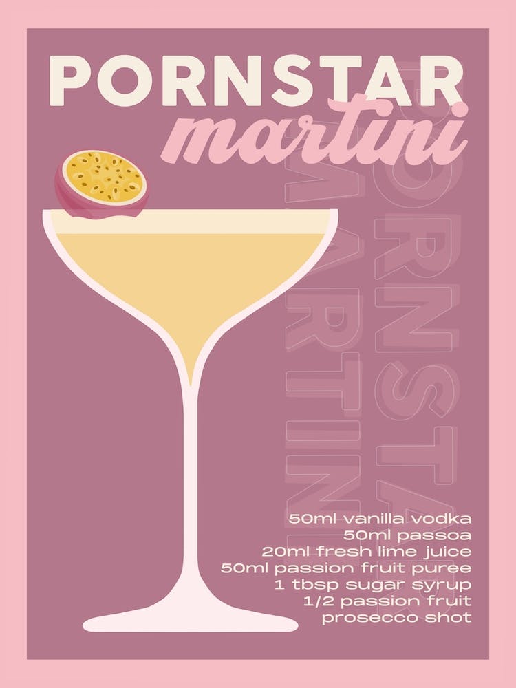 Burgundy Pornstar Martini Cocktail