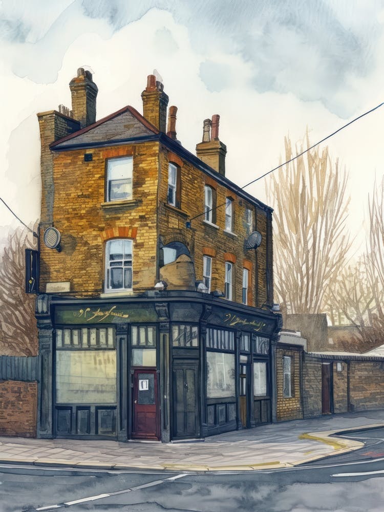 Havering London Borough   Street Watercolour 3