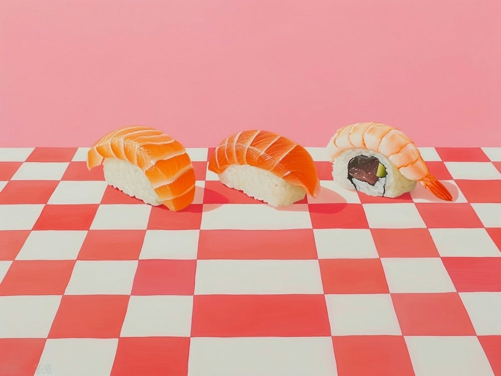 Sushi Pink Checkerboard 4