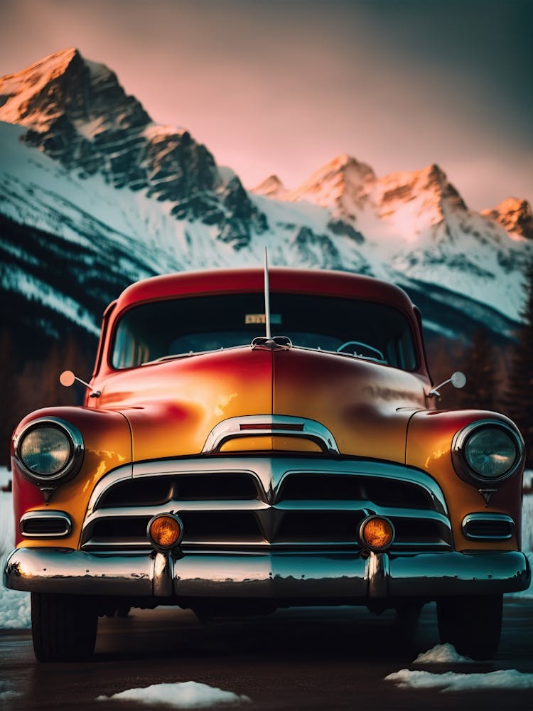 Classic Car At Sunset 2