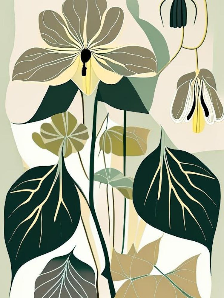 Mayapple Wildflower Modern Muted Colours 2