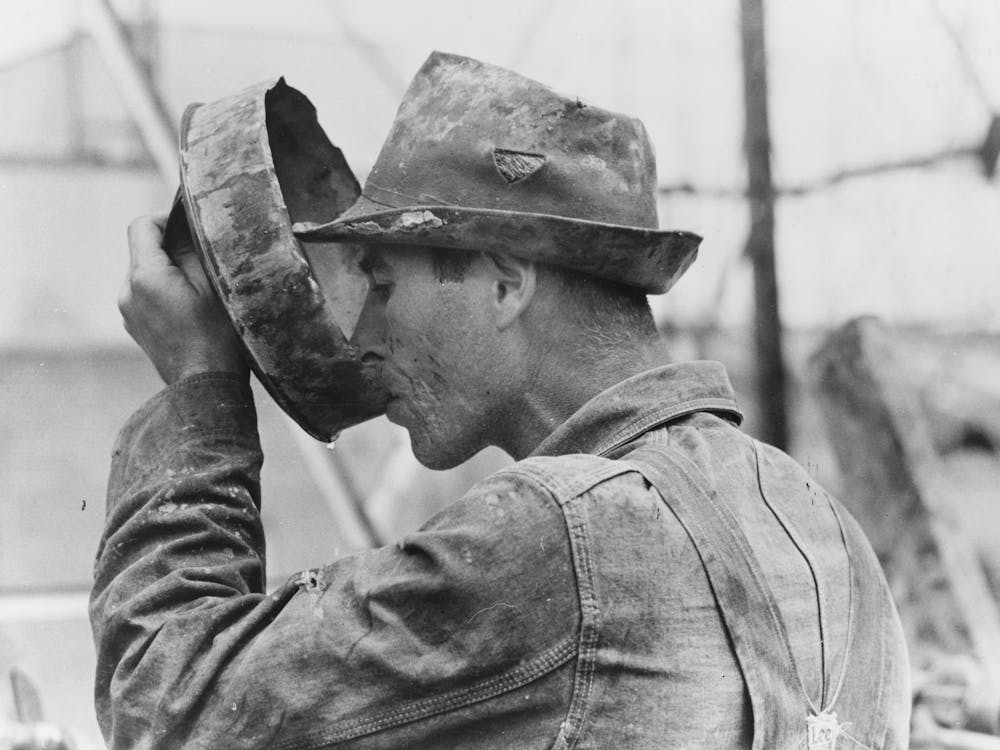 Oil Field Worker Drinking Water, Kilgore, Texas By Russell Lee