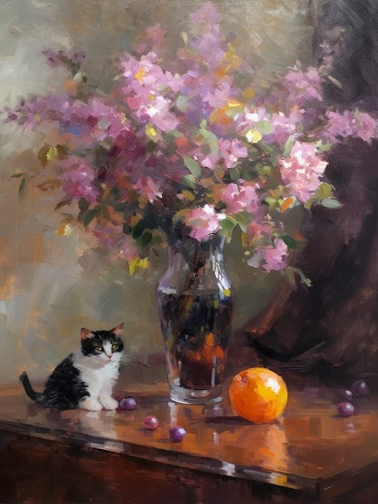 Lilac With A Cat 1