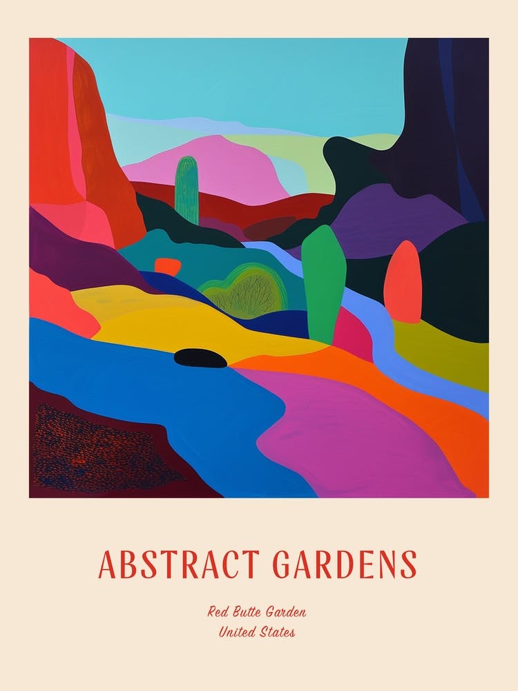 Jardins colorés Red Butte Garden États-Unis 1 - Affiche rouge