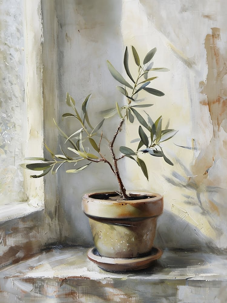 Olive Tree Still Life Wall Art - Vintage Botanical Mediterranean Rustic Decor