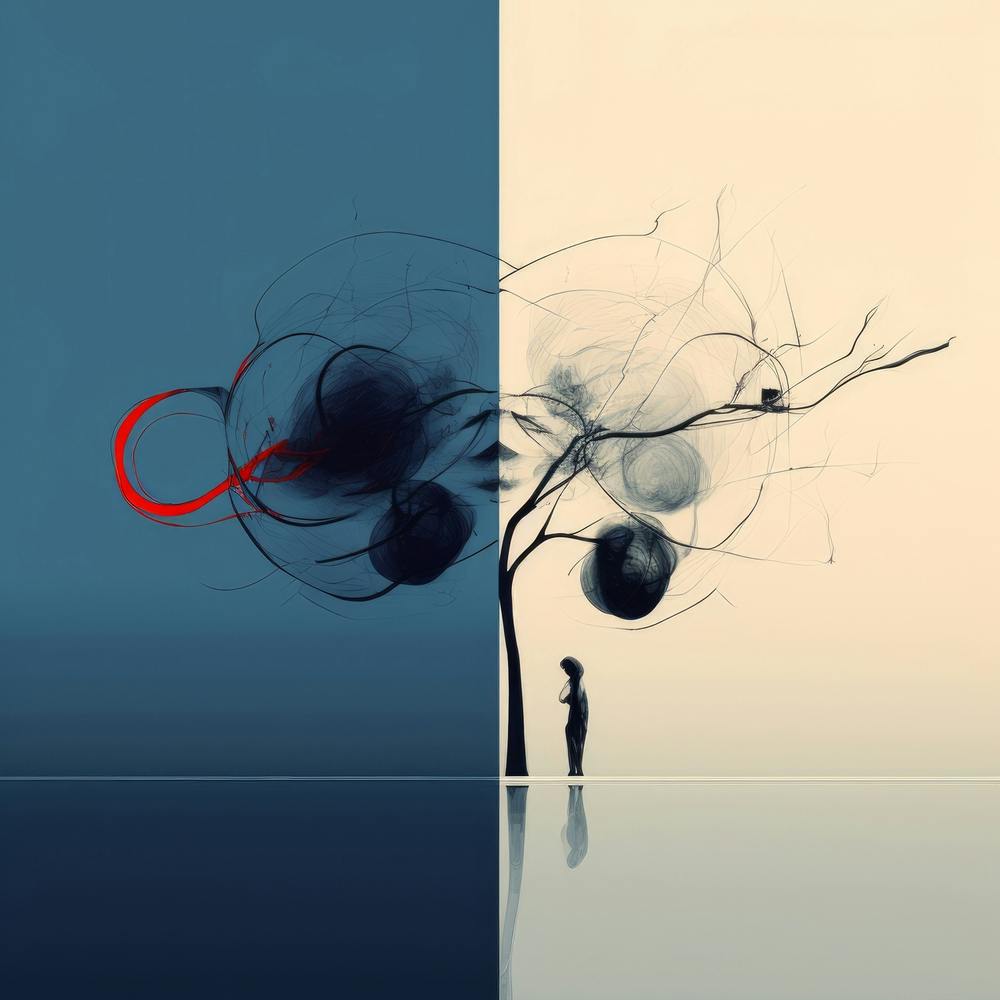 Blue Offwhite Square 1