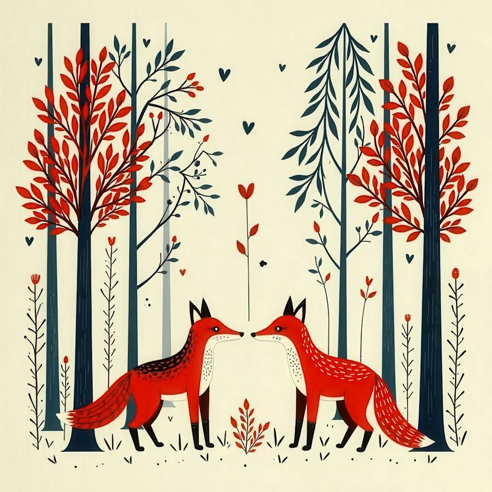 Foxes In The Woods