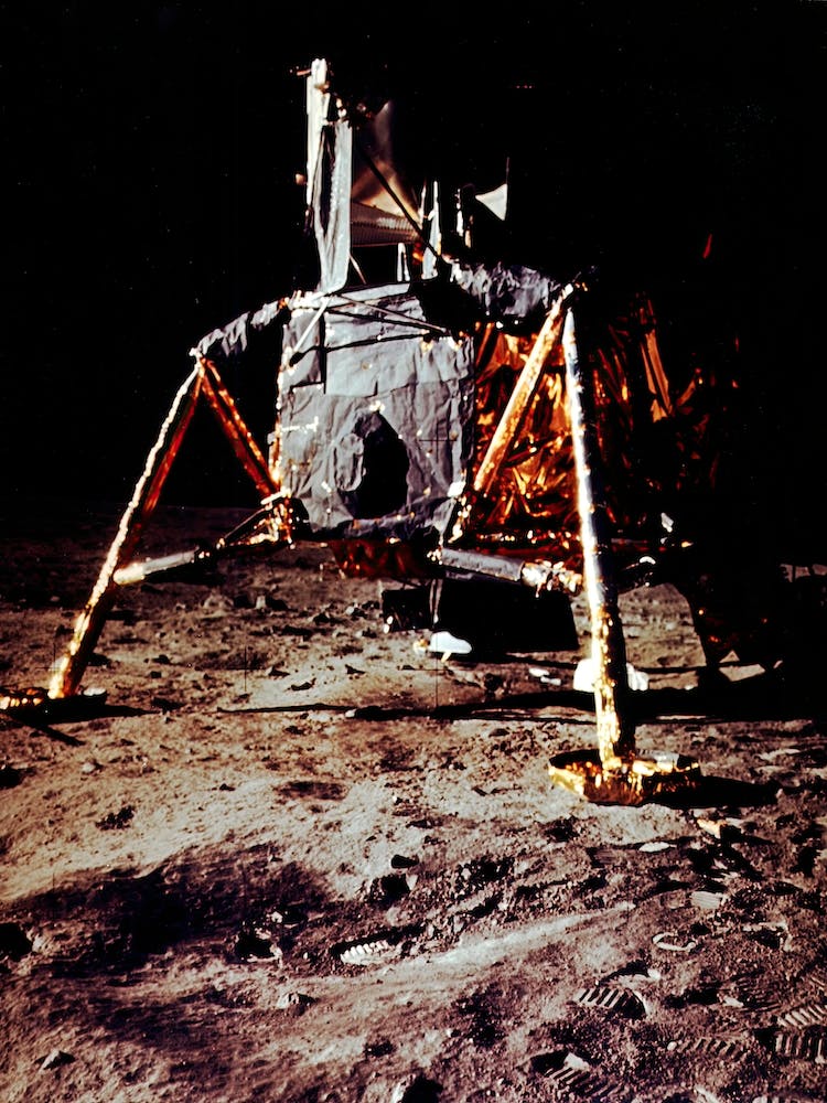 A Close Up Of The Lunar Module On The Lunar Surface