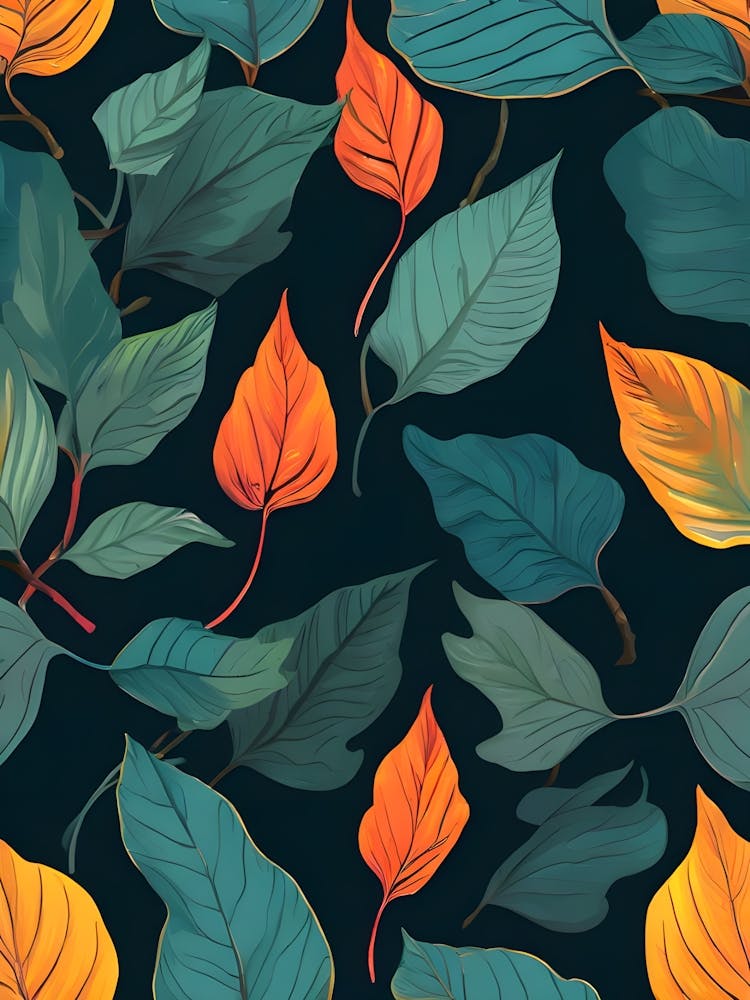 Autumn Leaves Seamless Pattern 13