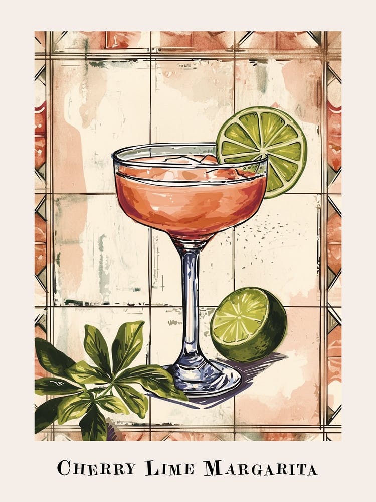 Cherry Lime Margarita Poster