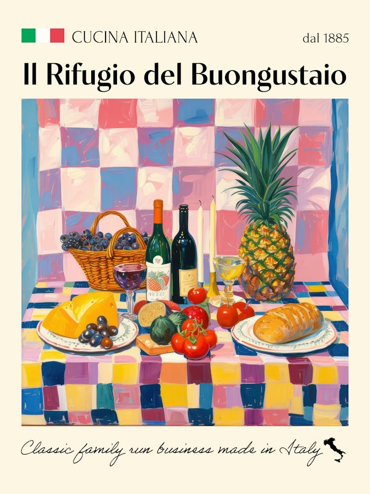 Il Rifugio Del Buongustaio Trattoria Italian Poster Food Kitchen