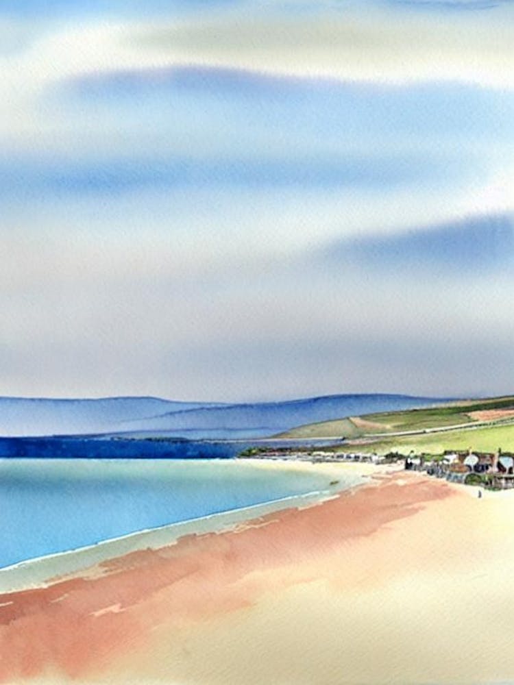 Chesil Beach 2, Dorset Watercolour