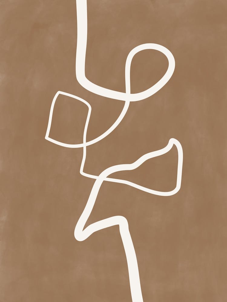 Brown Single Line Poster