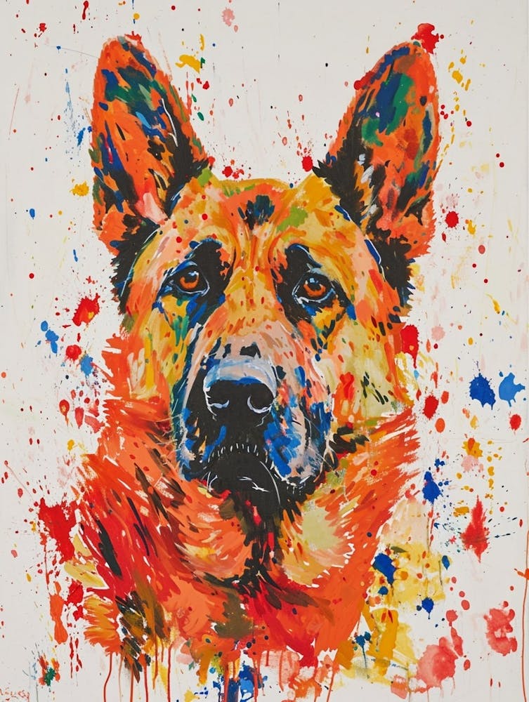 German Shepherd Acrylic Painting 10