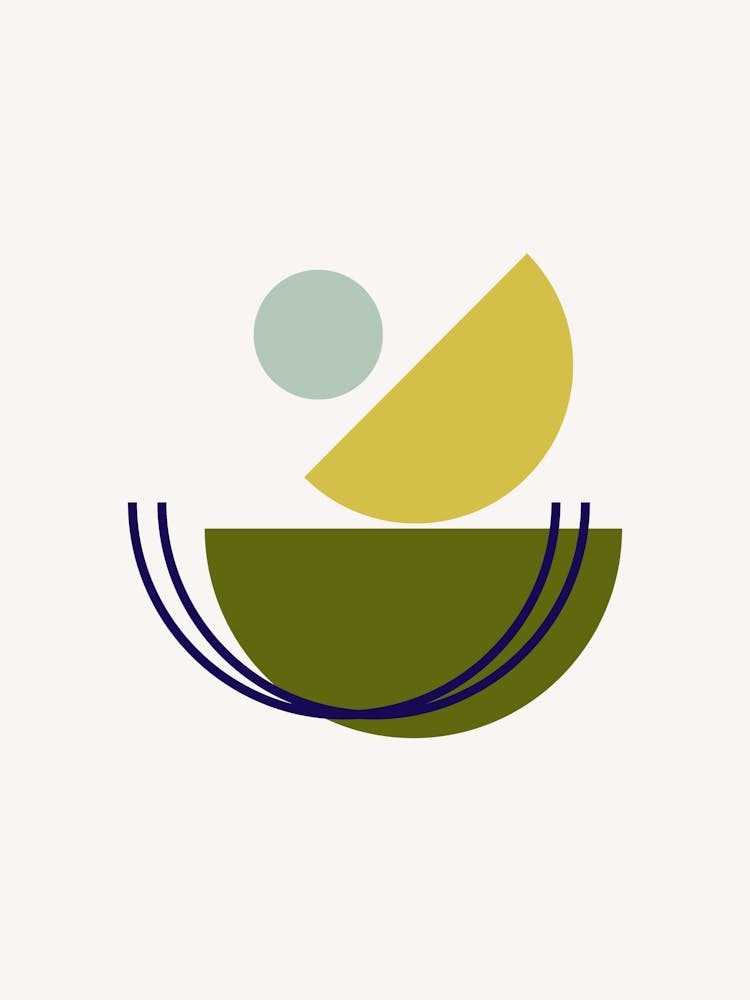 Midcentury Modern Shapes Abstract Poster 3