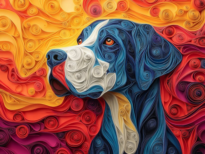 Great Dane Paper Quilling Dog Portrait