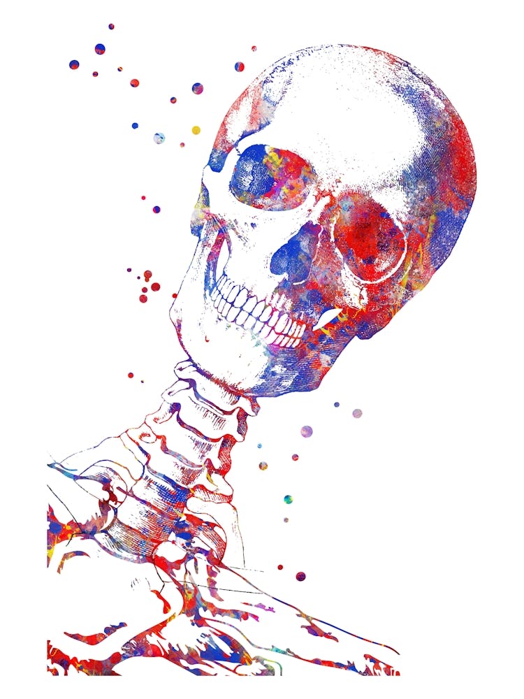 Watercolor Skull