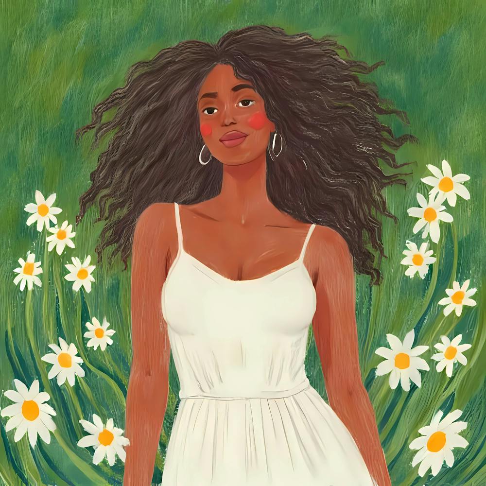 Black Girl With Daisies