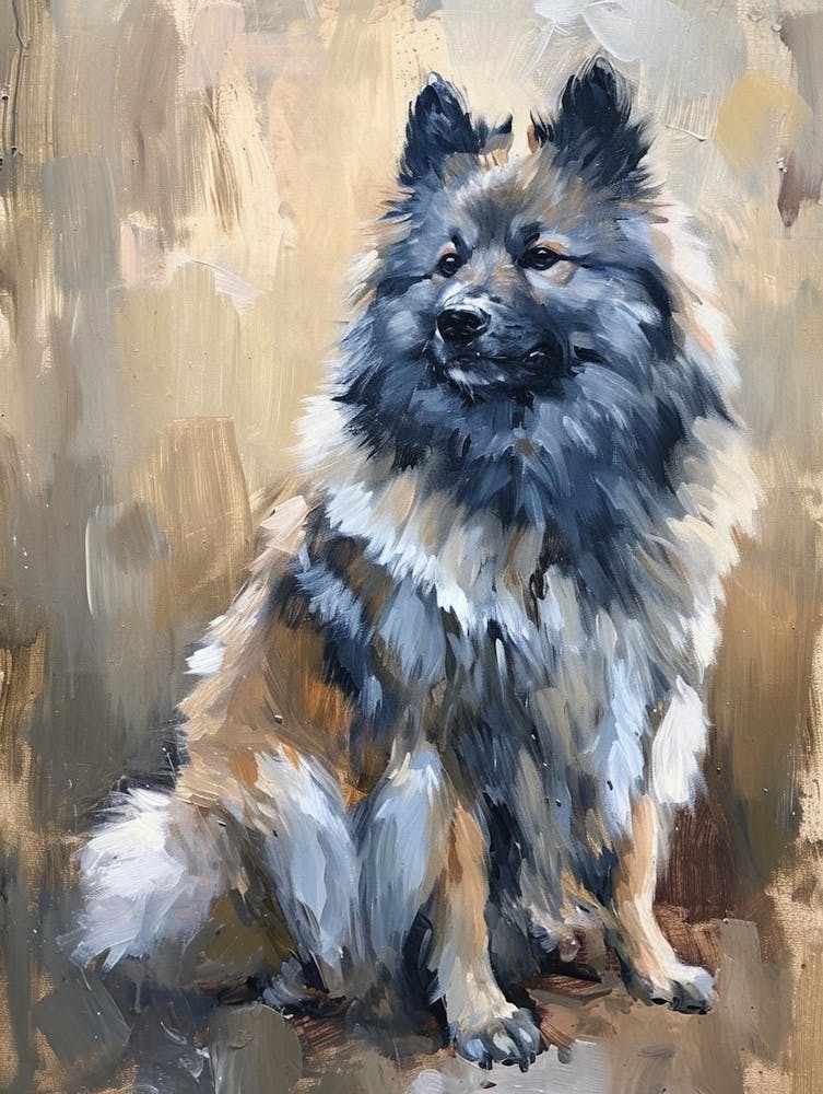 Keeshond Acrylic Painting 1