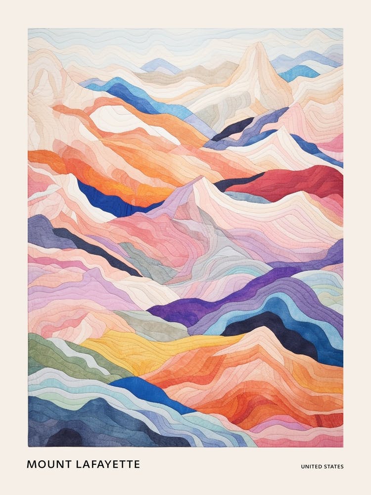 Mount Lafayette United States Colourful Mountain Illustration Poster