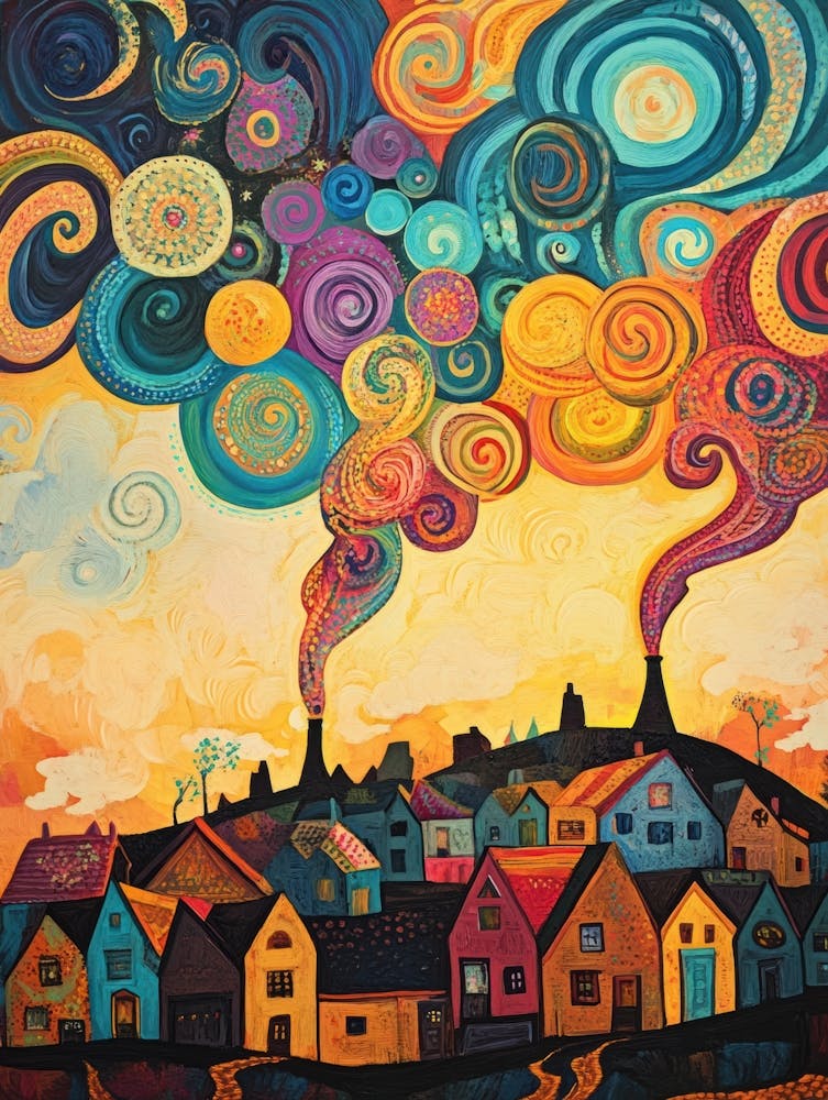Colorful City Skyline