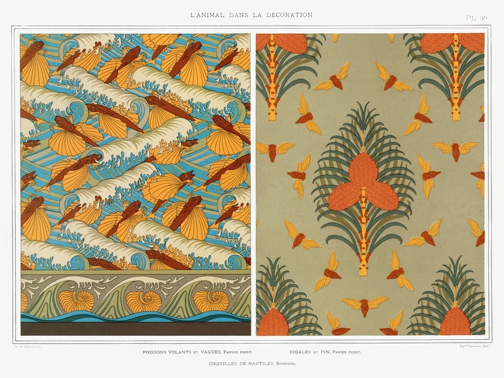 Flying Fish And Waves, Maurice Pillard Verneuil