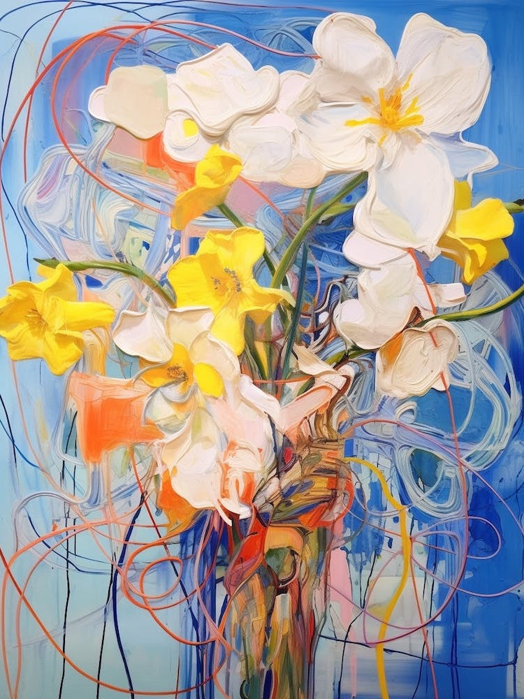 Abstract Flower Painting Daffodil 3