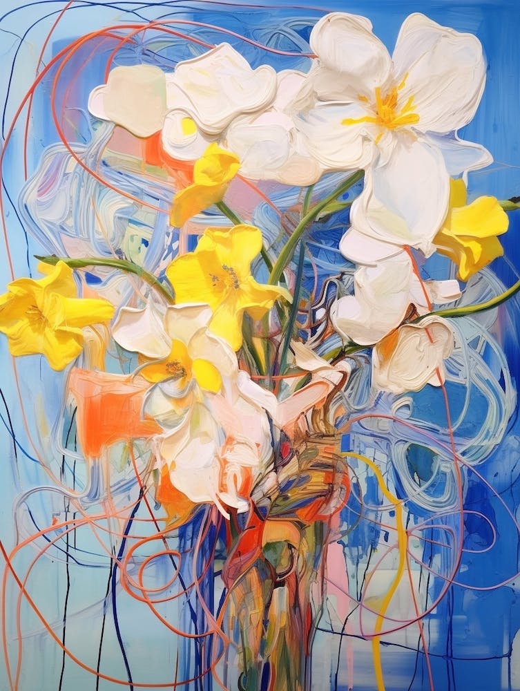 Abstract Flower Painting Daffodil 3