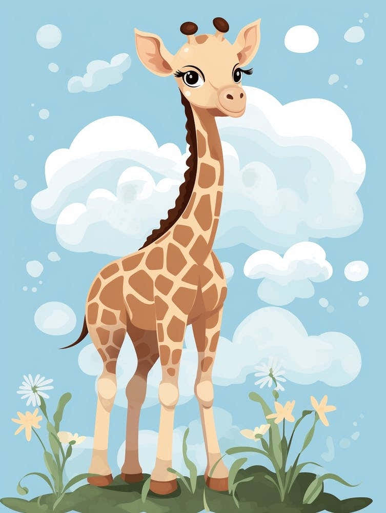 Baby Animal Illustration  Giraffe 1