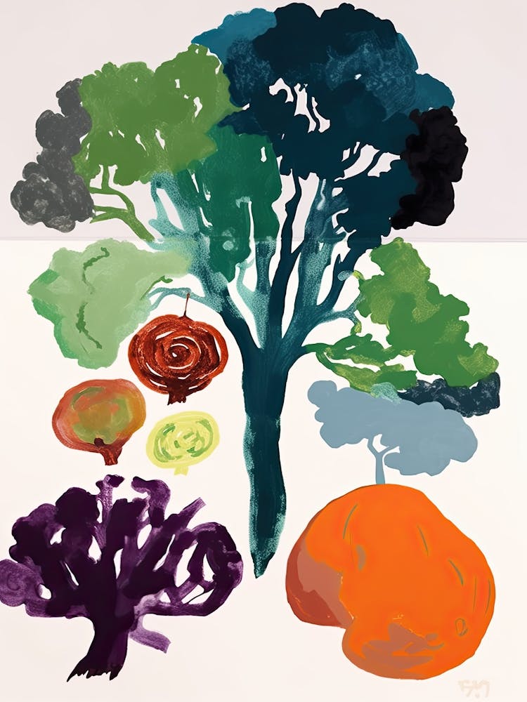 Colourful Broccoli Illustration 1