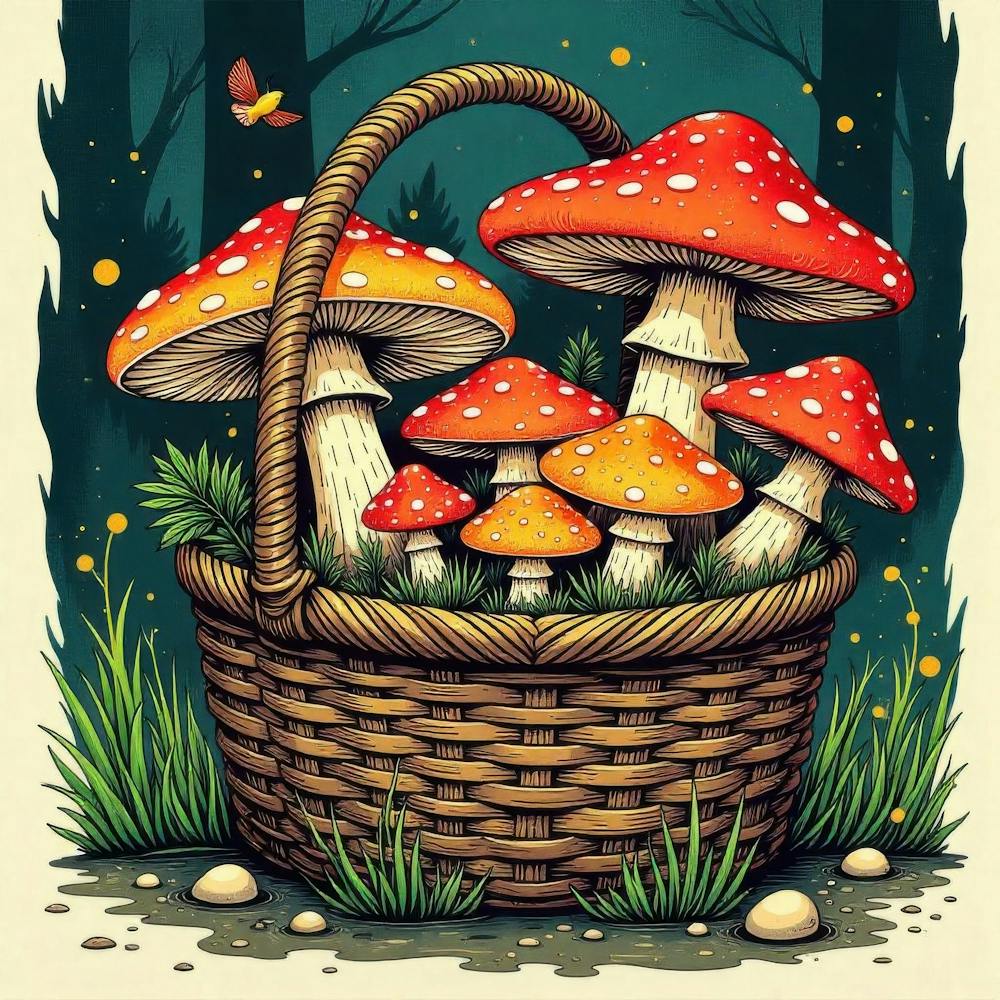 Basket Of Mushrooms 1