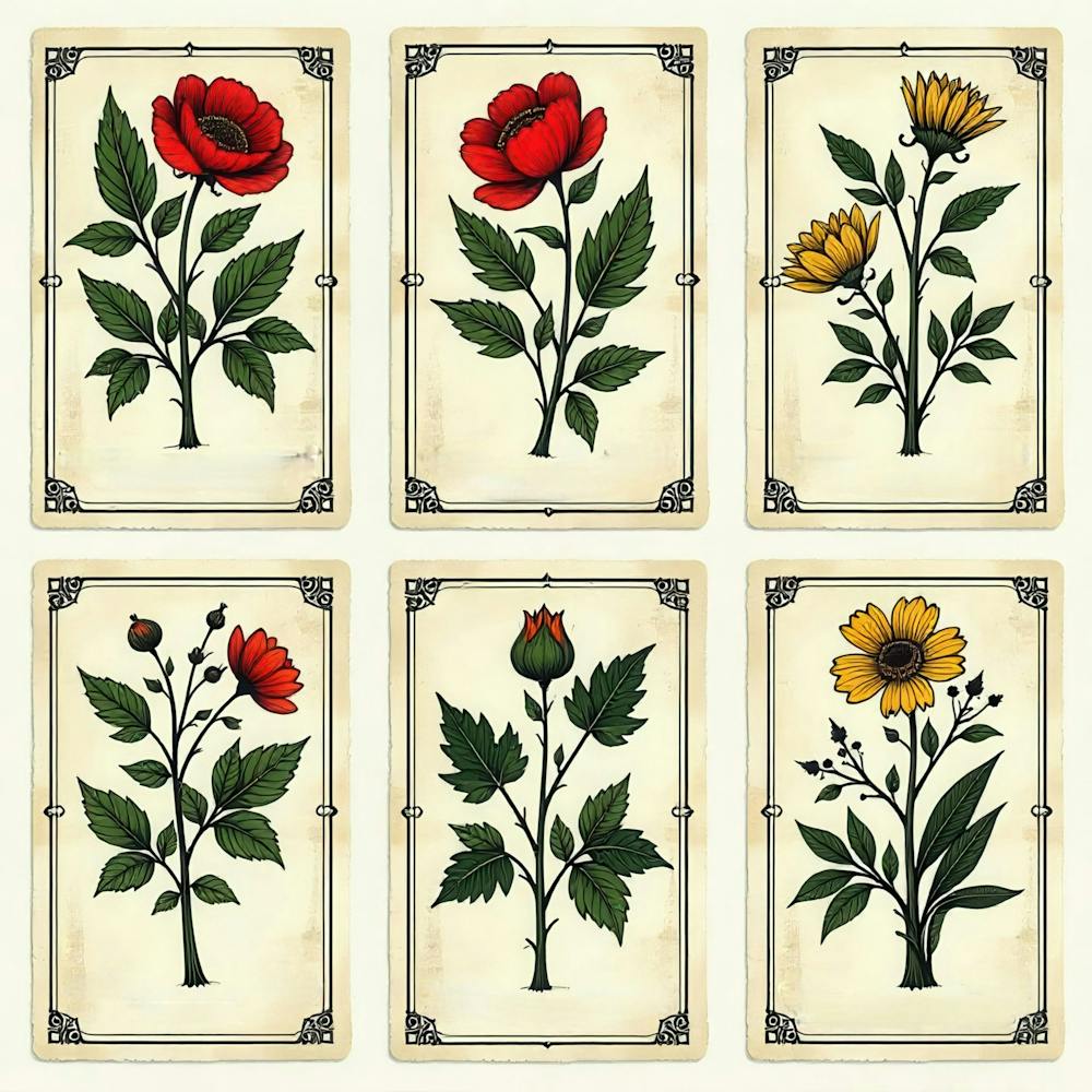 Vintage Floral Tarot Cards