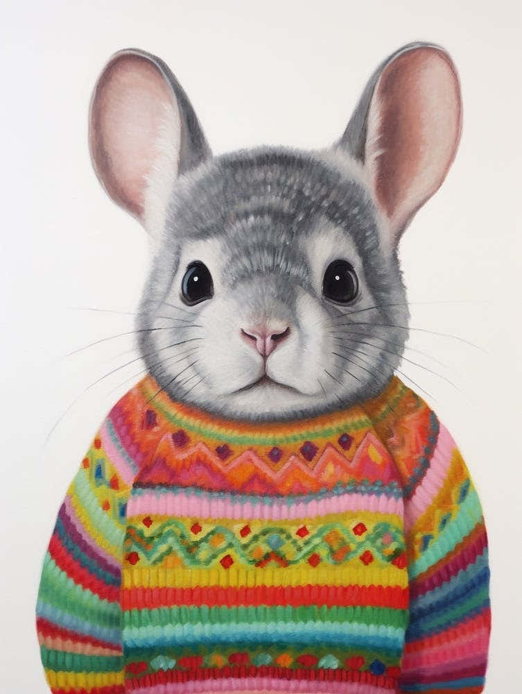 Baby Animal Wearing Sweater Chinchilla 1