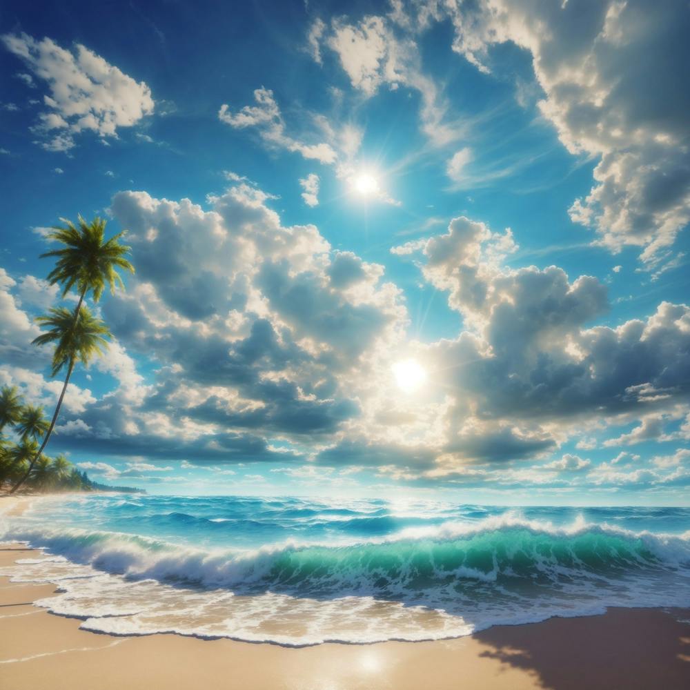 La Plage Et Le Ciel Bleu