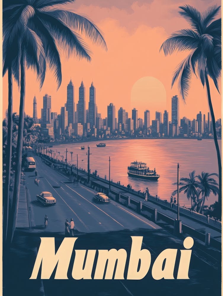 Aihrgdesign A Classic 1960s Travel Poster For Mumbai 1