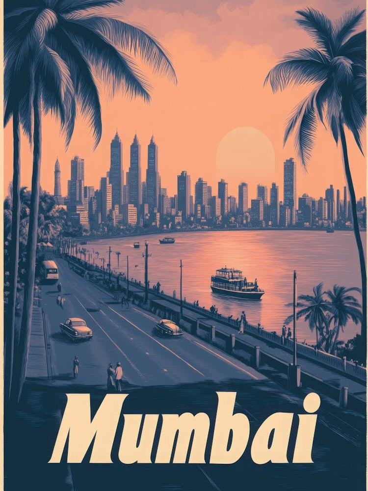 Aihrgdesign A Classic 1960s Travel Poster For Mumbai 1