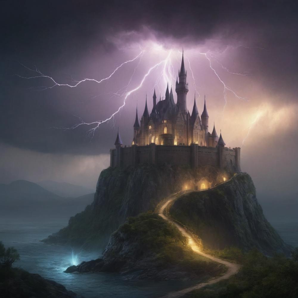 Castle With Lightning