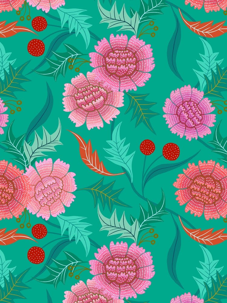 Dahlia Days - Teal
