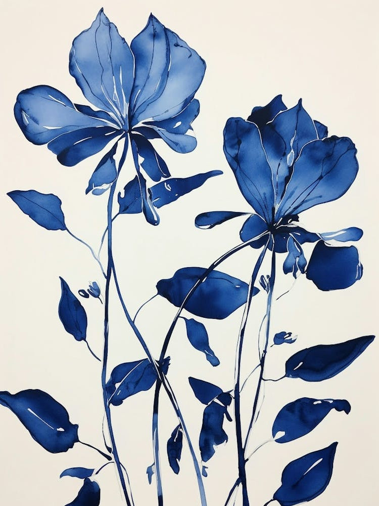 Blue Botanical Gloriosa Lily 2